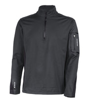 Men's dark grey long-sleeve base layer with quarter zip.